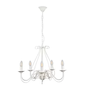 Image of 5 Way Chandelier in Porcelain White