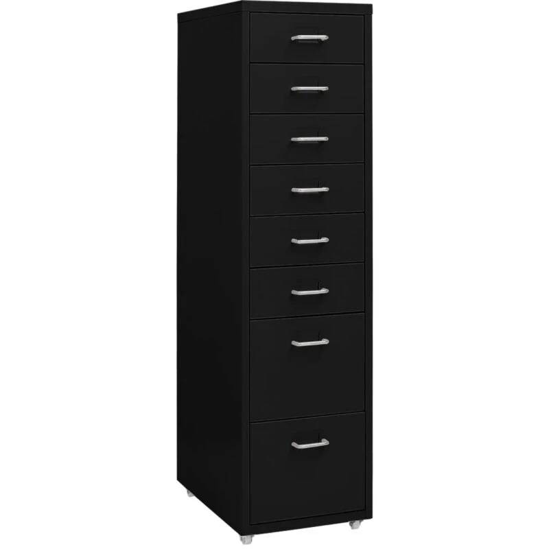 Image of VIDAXL Mobile File Cabinet Black 28x41x109cm Metal Vidaxl 8720286588345