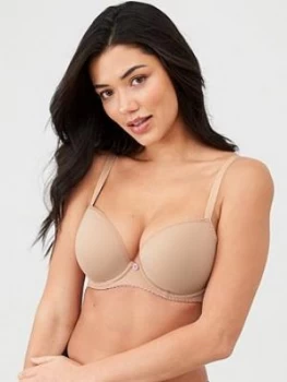 Image of Curvy Kate Smoothie Soul Plunge T-Shirt Bra - Latte, Latte, Size 38, Women