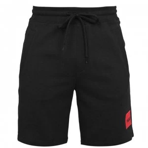 Image of Hugo Boss Diz 212 Red Patch Logo Jersey Shorts Black Size M Men