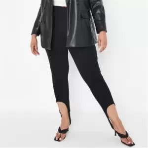 Image of Missguided Plus Size Rib Stirrup Leggings - Black