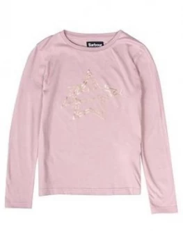 Image of Barbour International Girls Long Sleeve Spade T-Shirt - Rose, Rose, Size Age: 14-15 Years, Women