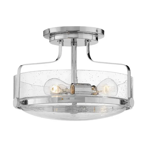 Image of Harper 3 Light Bowl Semi Flush Ceiling Light, Polished Chrome