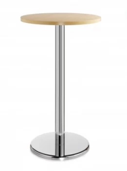 Image of Pisa Circular Poseur Table With Round Chrome Base 800mm - Beech