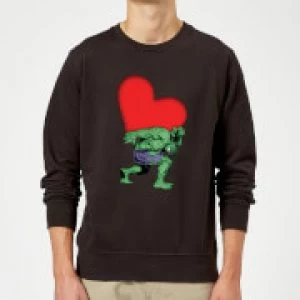 Image of Marvel Comics Hulk Heart Sweatshirt - Black - M