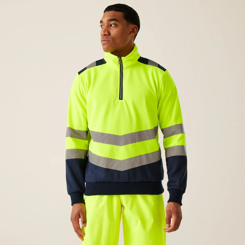 Image of Regatta Mens 2-tone Quarter-Zip Top Yellow/Navy male S