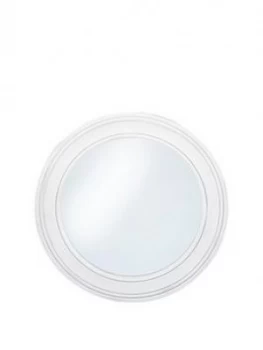 Image of Pacific Lifestyle Washed White Wood Round Wall Mirror