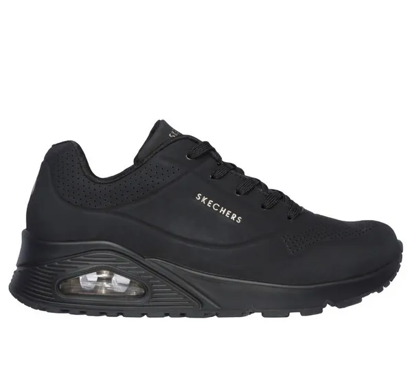 Image of Skechers Womens Uno Stand On Air Wide Fit Trainers - UK 5 Black female PS4212BBK5