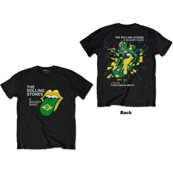 Image of The Rolling Stones - Bigger Bang - Brazil '80 Unisex Medium T-Shirt - Black