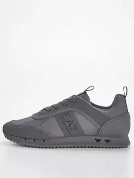 Image of EA7 Emporio Armani B&amp;W Cordura Runner Trainers - Grey, Size 6, Men