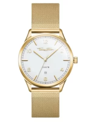 Image of THOMAS SABO Code TS Gold Plated White Dial Mesh Strap Watch...