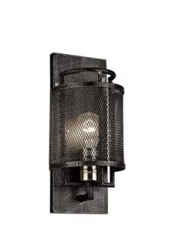 Image of Wall Lamp 1 Light E27 Weathered Zinc, Brushed Nickel