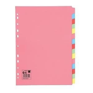 Image of 5 Star Subject Dividers Multipunched Manilla Board 15 Part A4 Assorted