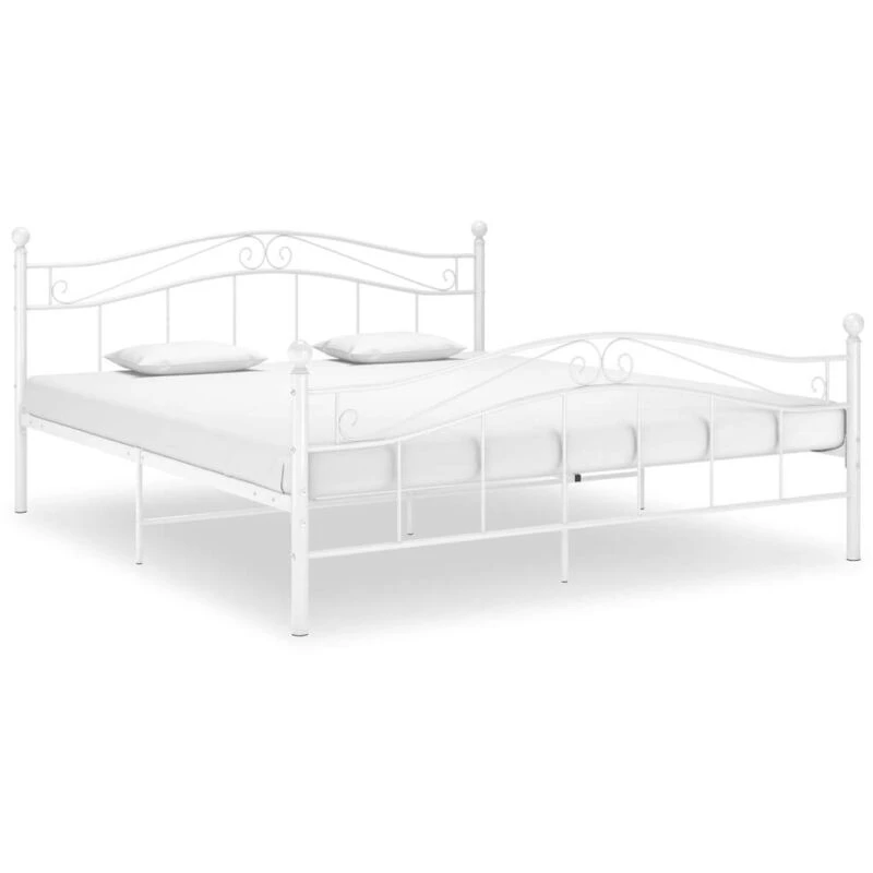 Image of VIDAXL Bed Frame without Mattress White Metal 180x200cm Super King Vidaxl 8720286196885