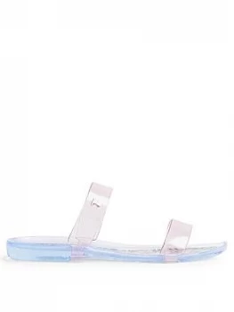 Image of Ted Baker Jellei Juniper Spot Printed Two Strap Jelly Sandal - Pink, Size 39, Women