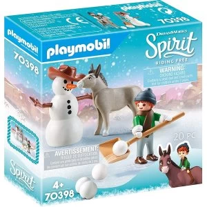 Image of Playmobil DreamWorks Spirit Snowman with Snips and Senor Carrots