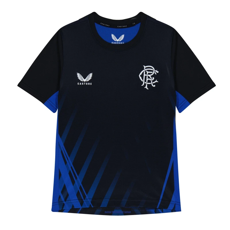 Image of Castore Rangers Training T-Shirt 2022 2023 Juniors - Black 7 - 8 Years