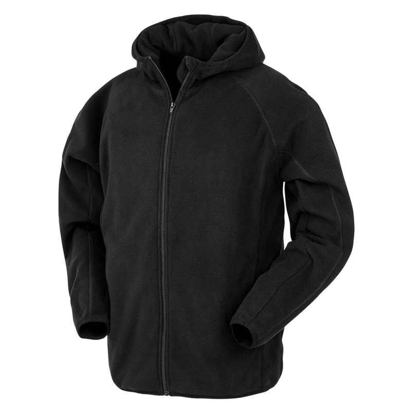 Image of Result Result Men Micro Hooded Fleece Jacket in Black Size: X-Small Black XS Male 5059699708488