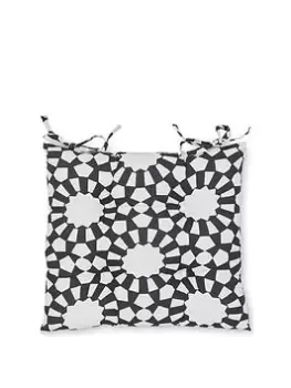 Image of Catherine Lansfield Kaleidoscope Geo Indoor/ Outdoor Pack Of 2 Seat Pads Black And White