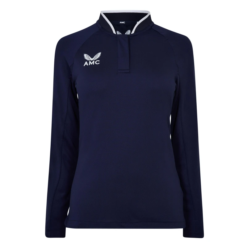 Image of Castore Castore Long Sleeve Polo Top Womens - Blue 8 Female