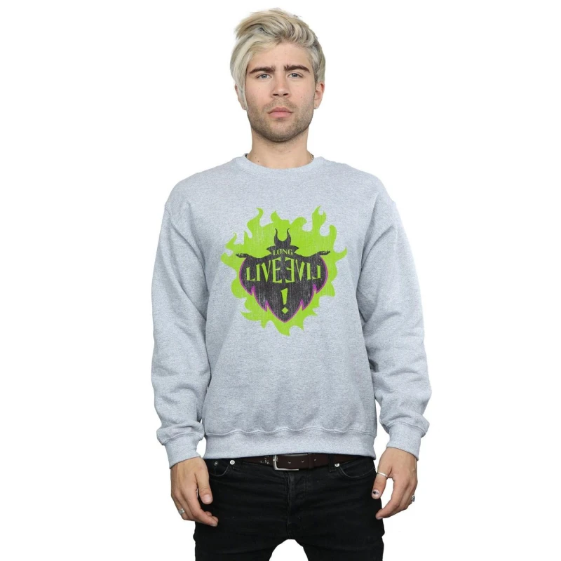 Image of Disney Men The Descendants Maleficent Long Live Sweatshirt in Grey Size: Small Grey S Male 5057972012697