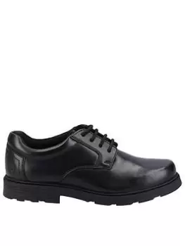 Image of Hush Puppies Oliver Snr School Shoe, Black, Size 4 Older