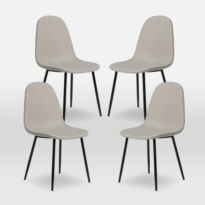 Image of Home Garden Direct ASTERIA Dining Chairs Set of 4 in Beige Beige Unisex