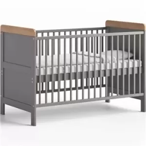 Image of Little Acorns Classic Cot Bed, Grey & Oak - Grey & Oak