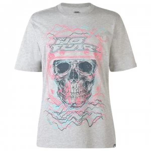 Image of No Fear Core Graph T Shirt Mens - Grey Skulls