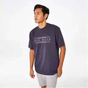 Image of Jack Wills Rubber Logo T-Shirt - Black