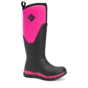 Image of Muck Boots Womens/Ladies Arctic Sport Tall Pill On Wellie Boots (3 UK) (Black/Pink)