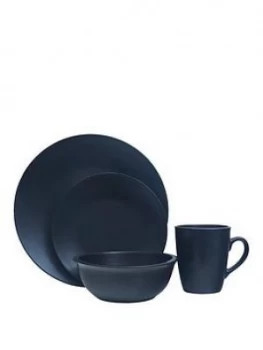 Image of Premier Housewares 16 Piece Black Glazed Stoneware Dinner Set