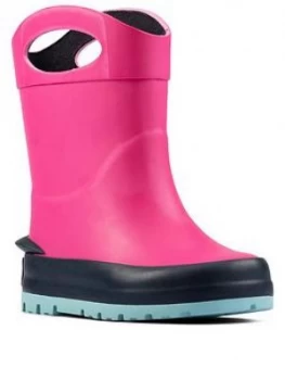 Image of Clarks Mudder Dash Toddler Wellington Boot - Pink