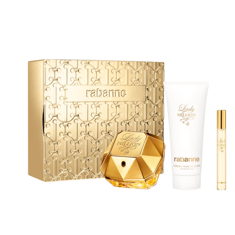 Image of Paco Rabanne Lady Million Gift Set 80ml Eau de Parfum + 10ml Eau de Parfum + 100ml Body Lotion