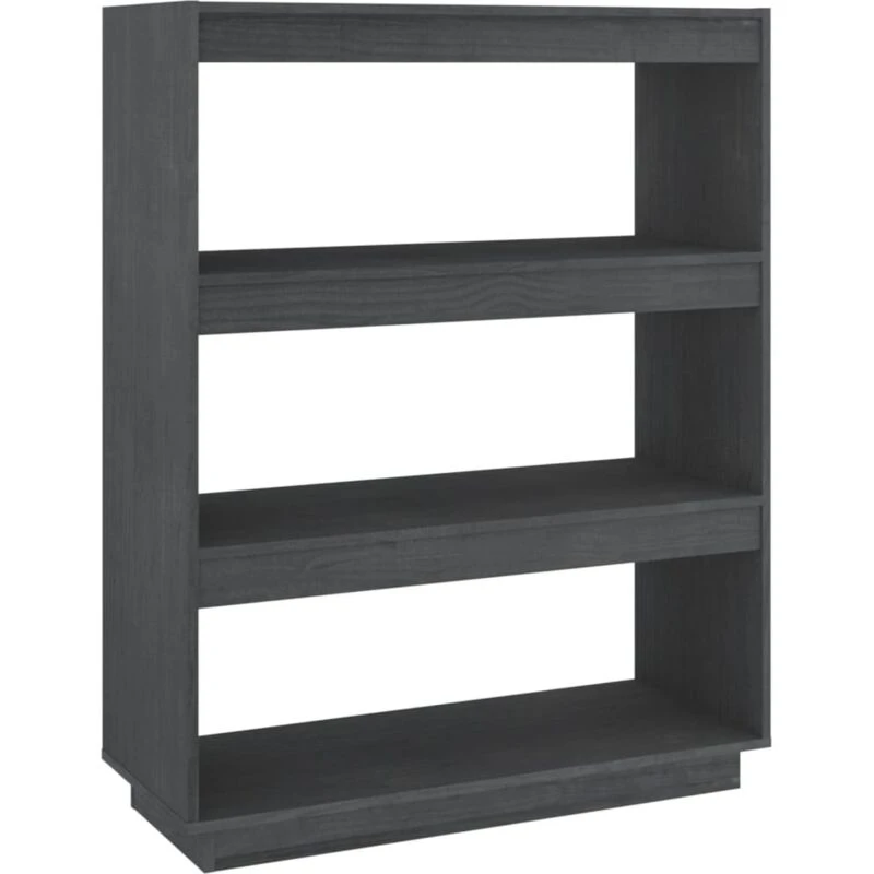 Image of VIDAXL Vidaxl - Book Cabinet/Room Divider Grey 80x35x103cm Solid Pinewood 8720286816172