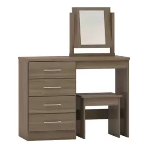 Image of Seconique Nevada Dressing Table Set - Rustic Oak Effect