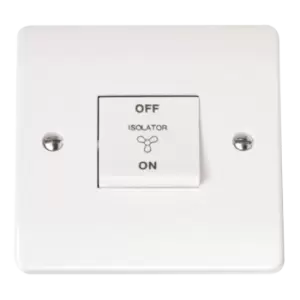 Image of Click Scolmore Mode 20A 3-Pole Fan Isolation Rocker Switch Polar White - CMA020