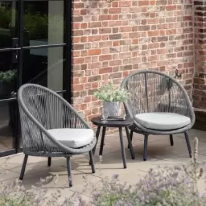 Image of Gallery Direct Rosis 2 Seater Bistro Set Charcoal