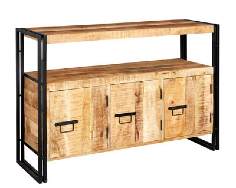 Image of Buttercup Farm Cosmo Industrial Sideboard - Solid Mango Wood - L43 X W135 X H90 Cm