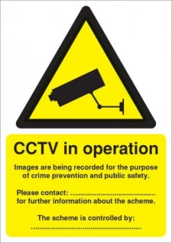 Image of Extra Value DPACCTVS Self-Adhesive A5 CCTV In Operation Sign