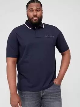 Image of Tommy Hilfiger Big & Tall Logo Regular Fit Polo Shirt - Navy, Size 4XL, Men