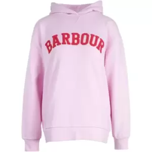 Image of Barbour Womens Northumberland Patch Hoodie Winter Heath 10