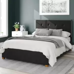 Image of Aspire Presley Ottoman Bed Velvet Ebony Single