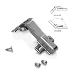 Image of GTV Angular 45 Hydraulic Clip-on Soft Close Wardrobe Door Hinge - with Euro Scre