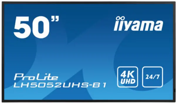Image of iiyama LH5042UHS-B3 signage display Digital A-board 125.7cm (49.5") VA 500 cd/m 4K Ultra HD Black Android 8.0 18/7