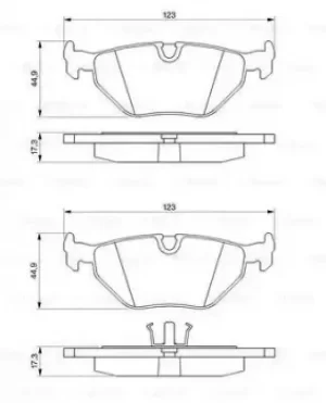 Image of Bosch 0986469960 BP760 Brake Pad Set Disc Brake Rear Axle