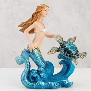 Image of Naturecraft Collection Resin Figurine Mermaid & Turtle