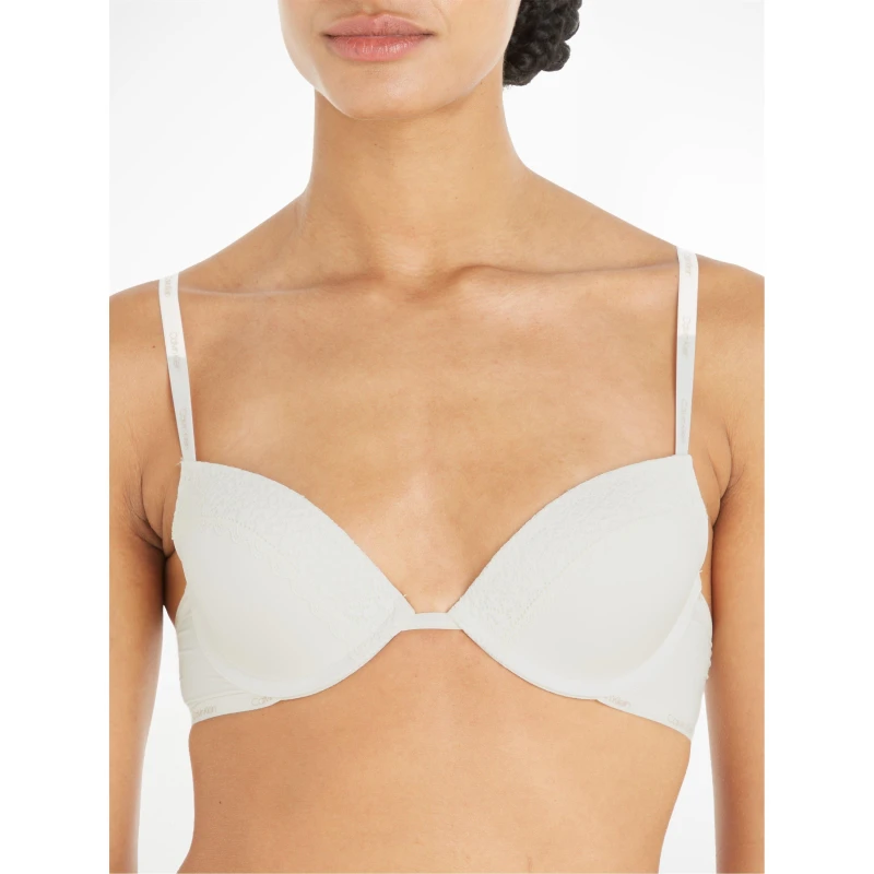 Image of Calvin Klein Calvin Flirty Plunge Bra Plunge Bras 30C White 42400601302