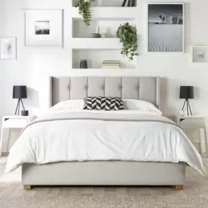 Image of CL Utopia Velvet Double Ottoman Bedframe - Light Silver