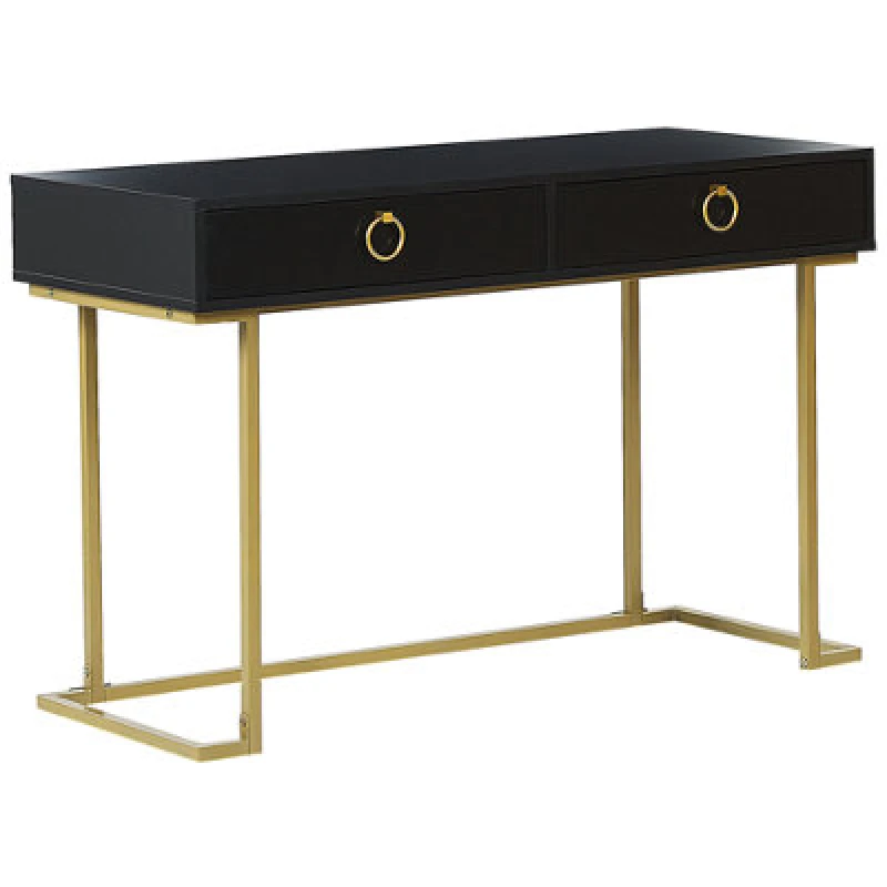 Image of Beliani Console Table Westport Black/ Gold 115cm 50 Cm With Drawers